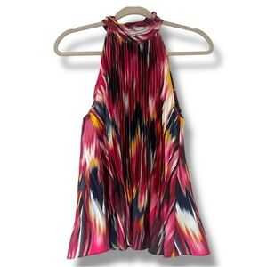 Jonathan Simkhai Yesenia Mock Neck‎ Top In Amanranth Abstract Tapestry Print L